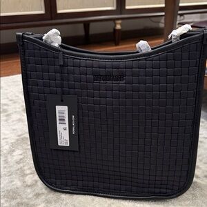 MZ Wallace Black Woven Box Crossbody Bag NWT
